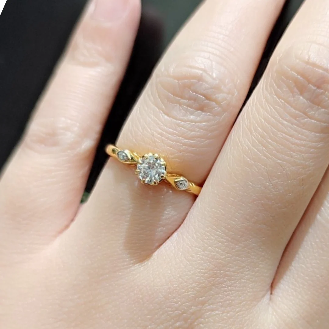0.25ct Diamond Engagement Ring with Two Sides 18K Yellow Gold - Image 3