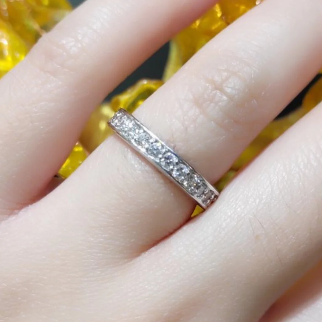 1.0ctw Half Eternity Diamond Ring 14K White Gold - Image 2