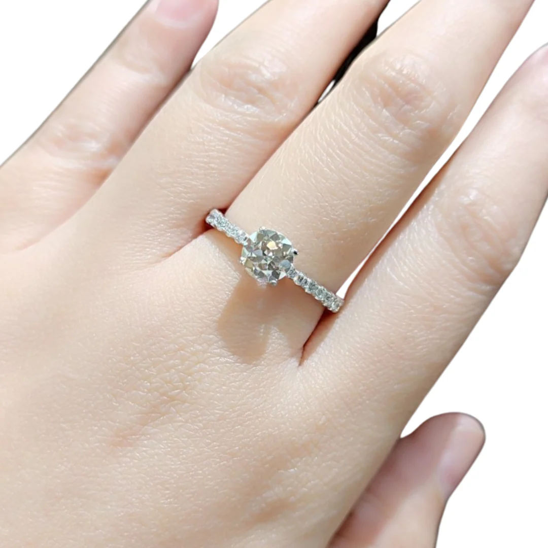 1.0ctw Round Diamond Engagement Ring 14K White Gold - Image 2