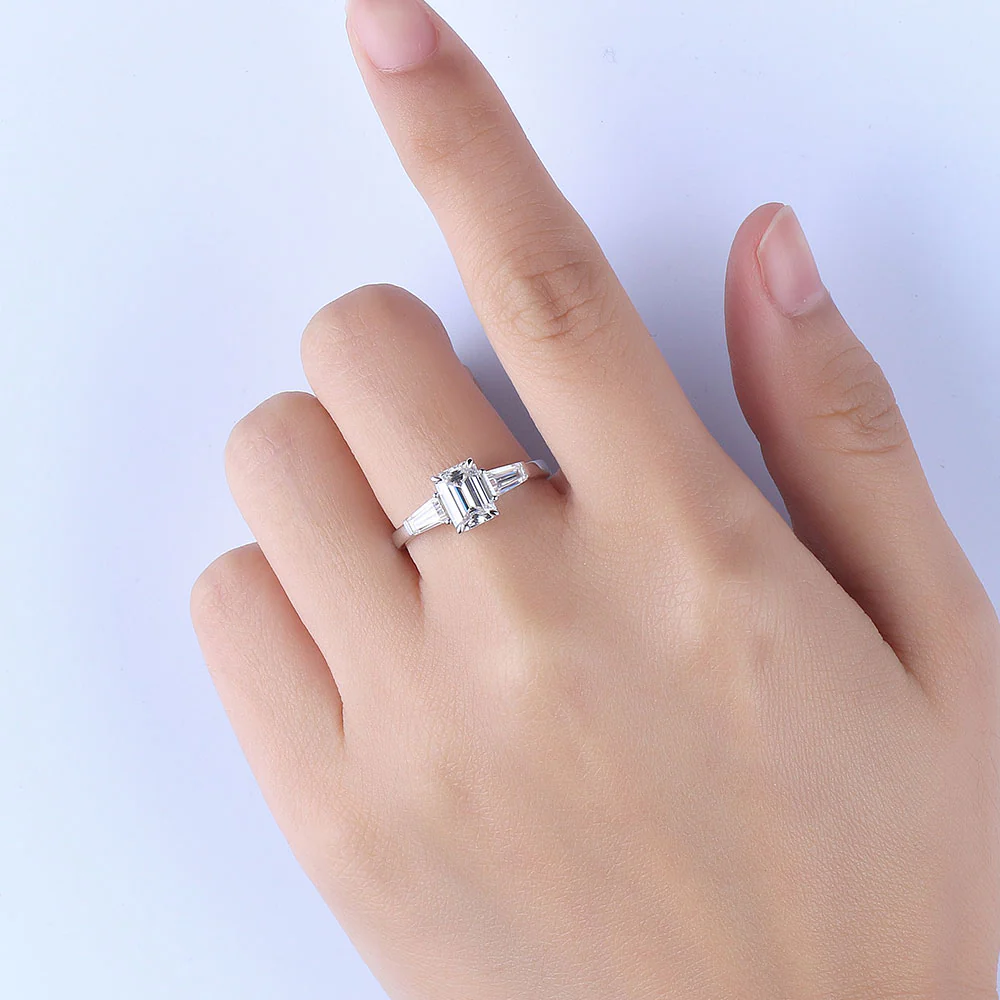 Emerald Cut Engagement Ring for Women Bridal Ring - PreOrder 3-4 weeks - Image 6