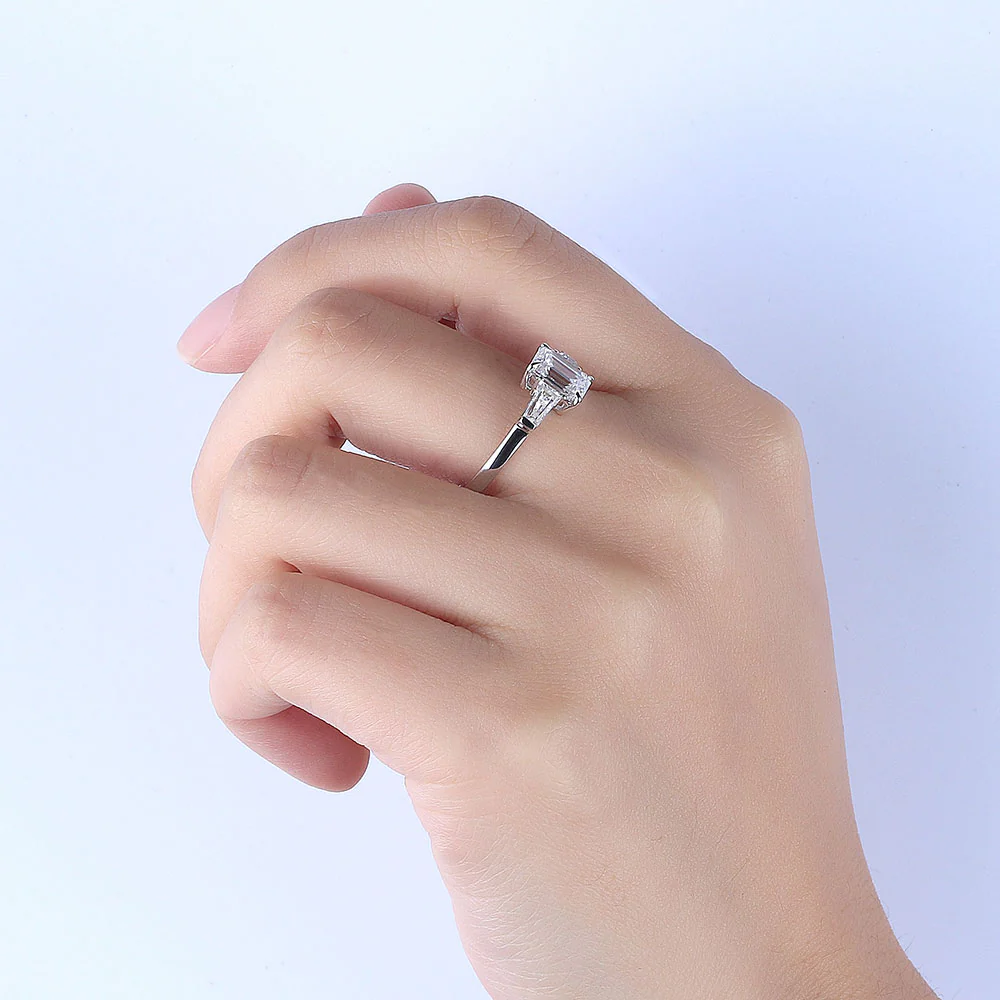 Emerald Cut Engagement Ring for Women Bridal Ring - PreOrder 3-4 weeks - Image 8
