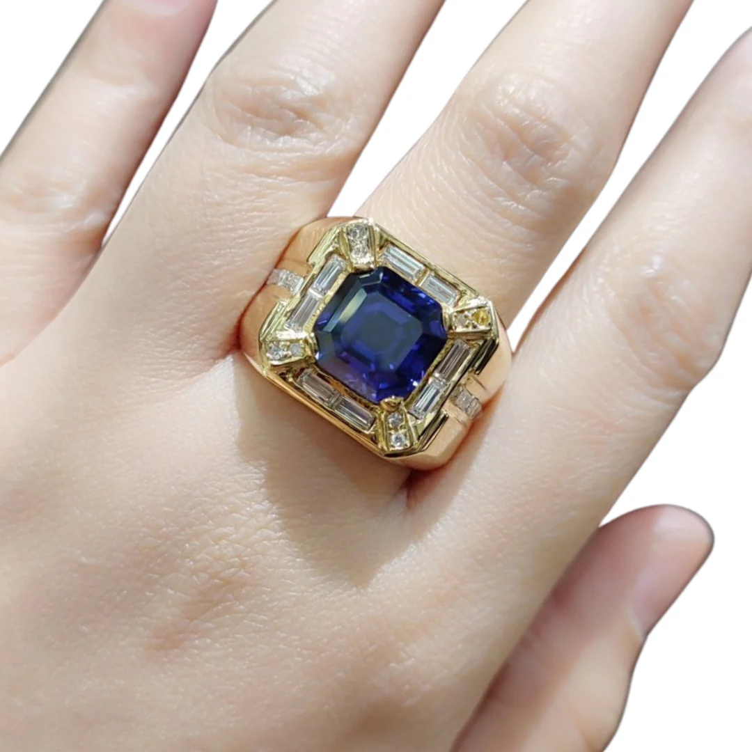 1.8ctw Diamond Baguette Men's Ring 18K Gold - Image 2