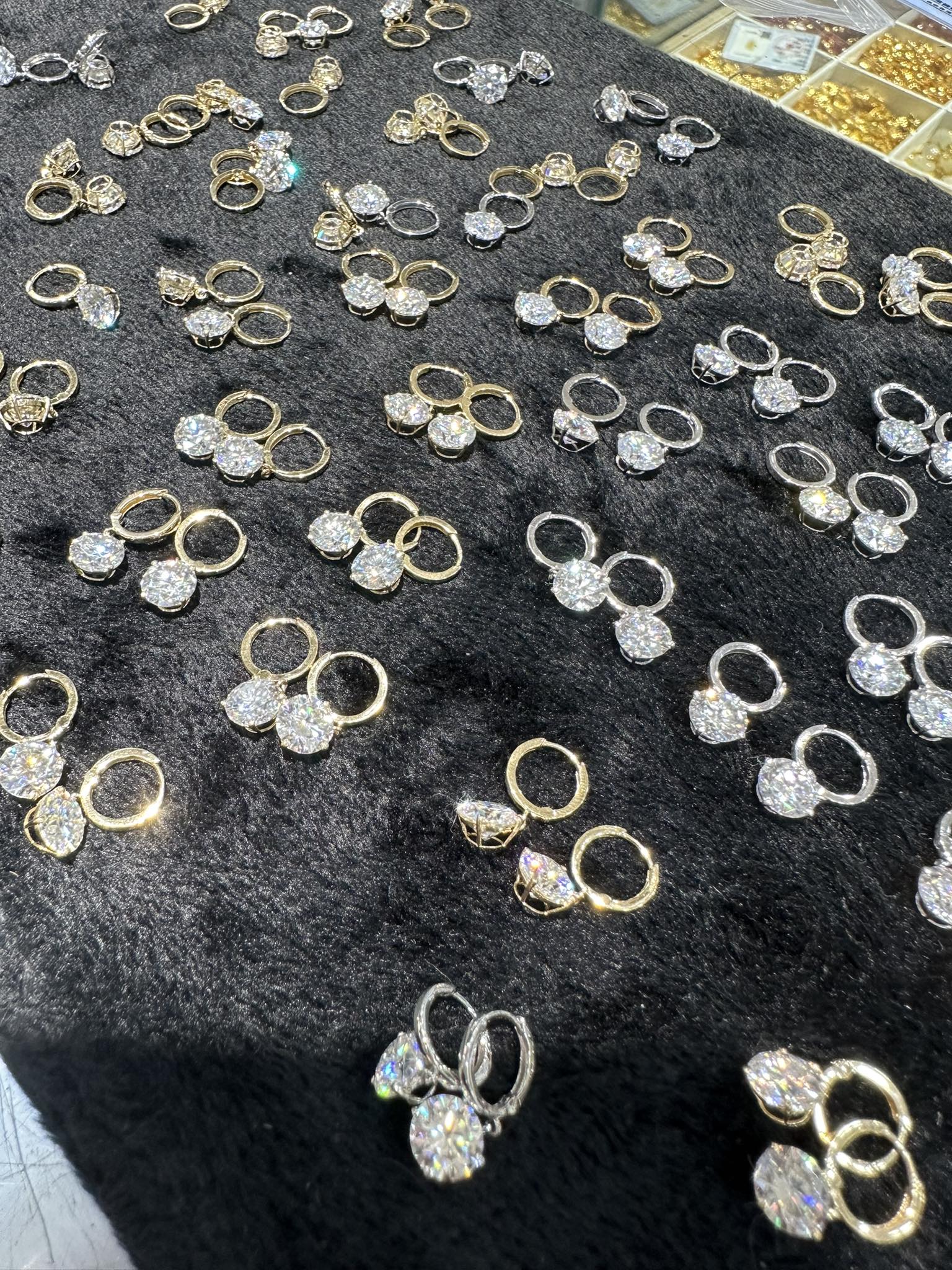 1 CT Moissanite Dangling Hoop Earrings - Image 2
