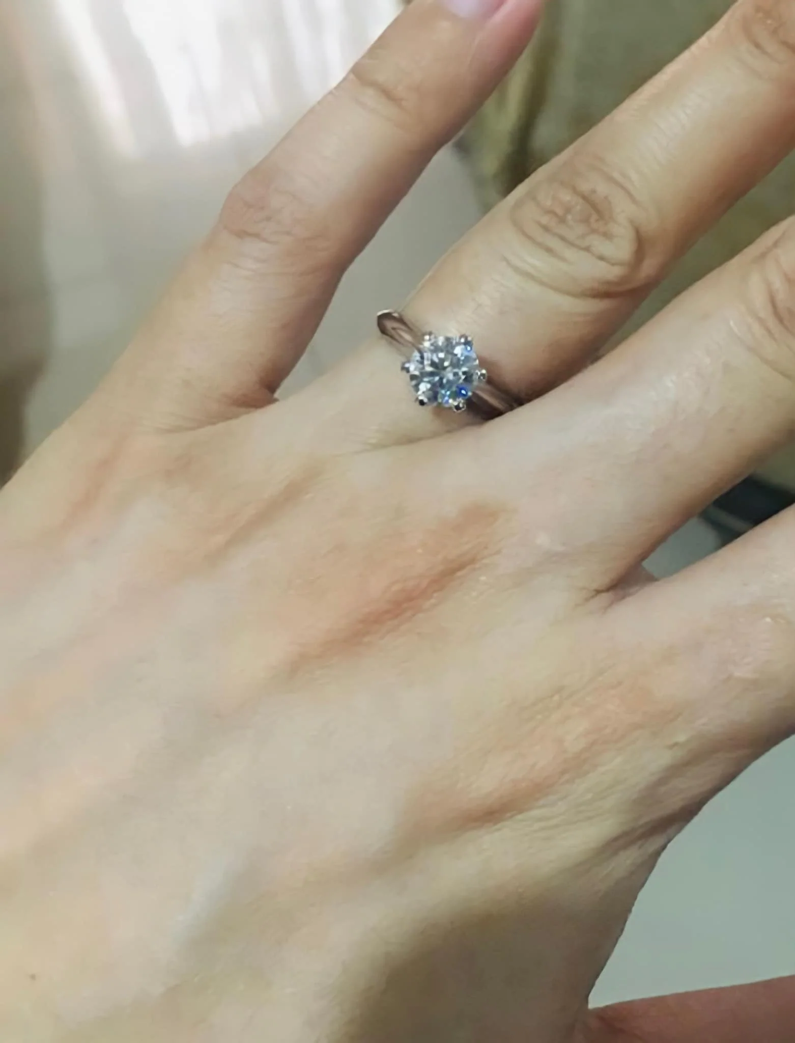 1 CT Moissanite Engagement Ring 18K White Gold - Image 5