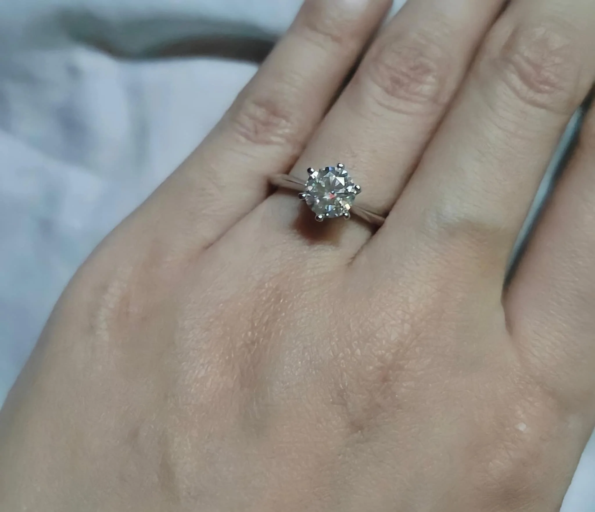 1 CT Moissanite Engagement Ring 18K White Gold - Image 6