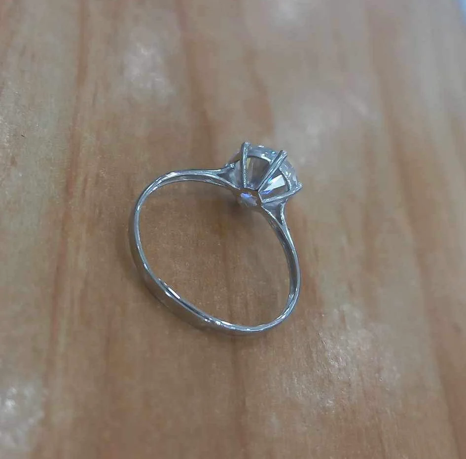 1 CT Moissanite Engagement Ring 18K White Gold - Image 7