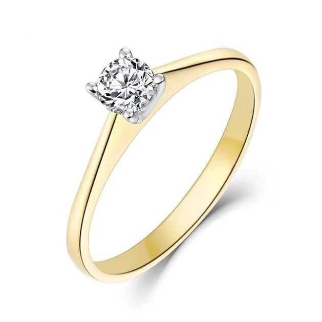 10K Solitaire Engagement Ring 4mm Moissanite - Image 3