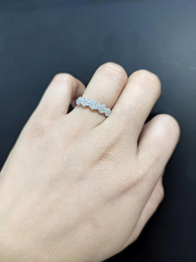 14K Half Eternity Rosita Diamond Women's Wedding Ring /Women's Stacking Ring - Image 4