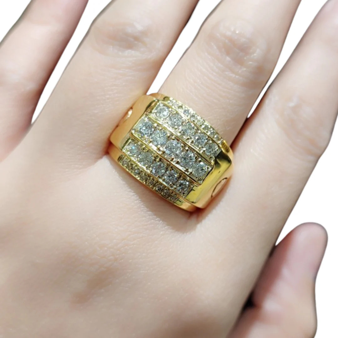 2.5ctw Diamond Men's Ring 18K Gold - Image 2