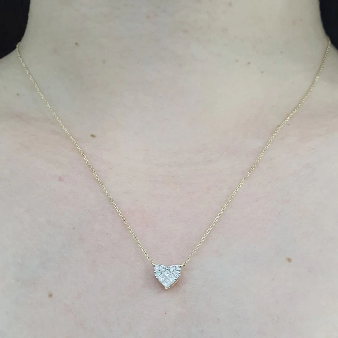 .25ctw Heart Diamond Sweetheart Necklace 14K White/Yellow Gold