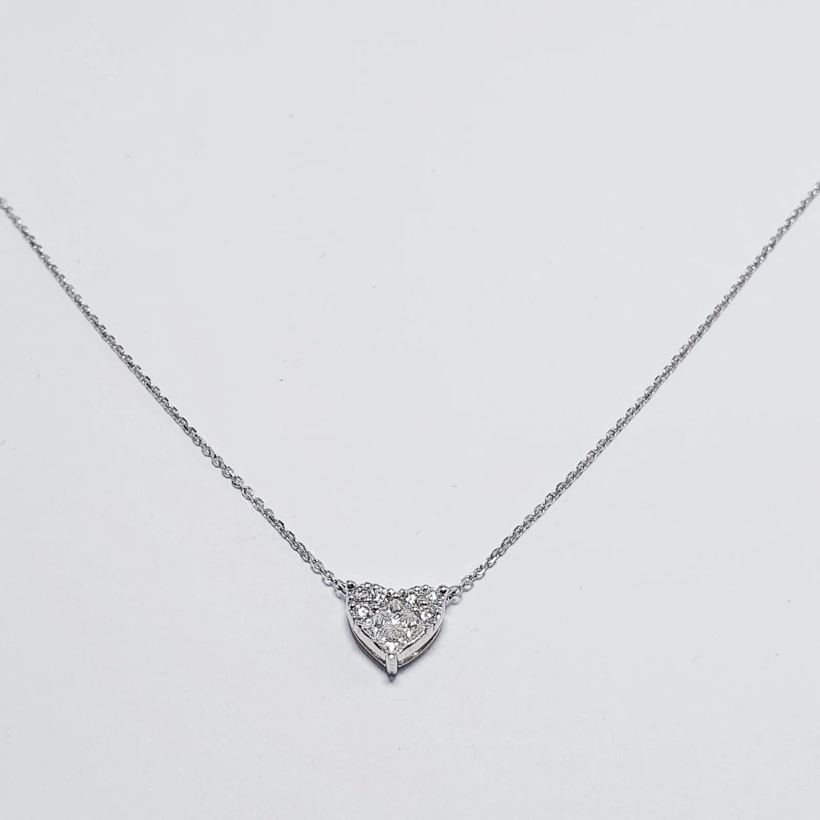 .25ctw Heart Diamond Sweetheart Necklace 14K White/Yellow Gold - Image 2