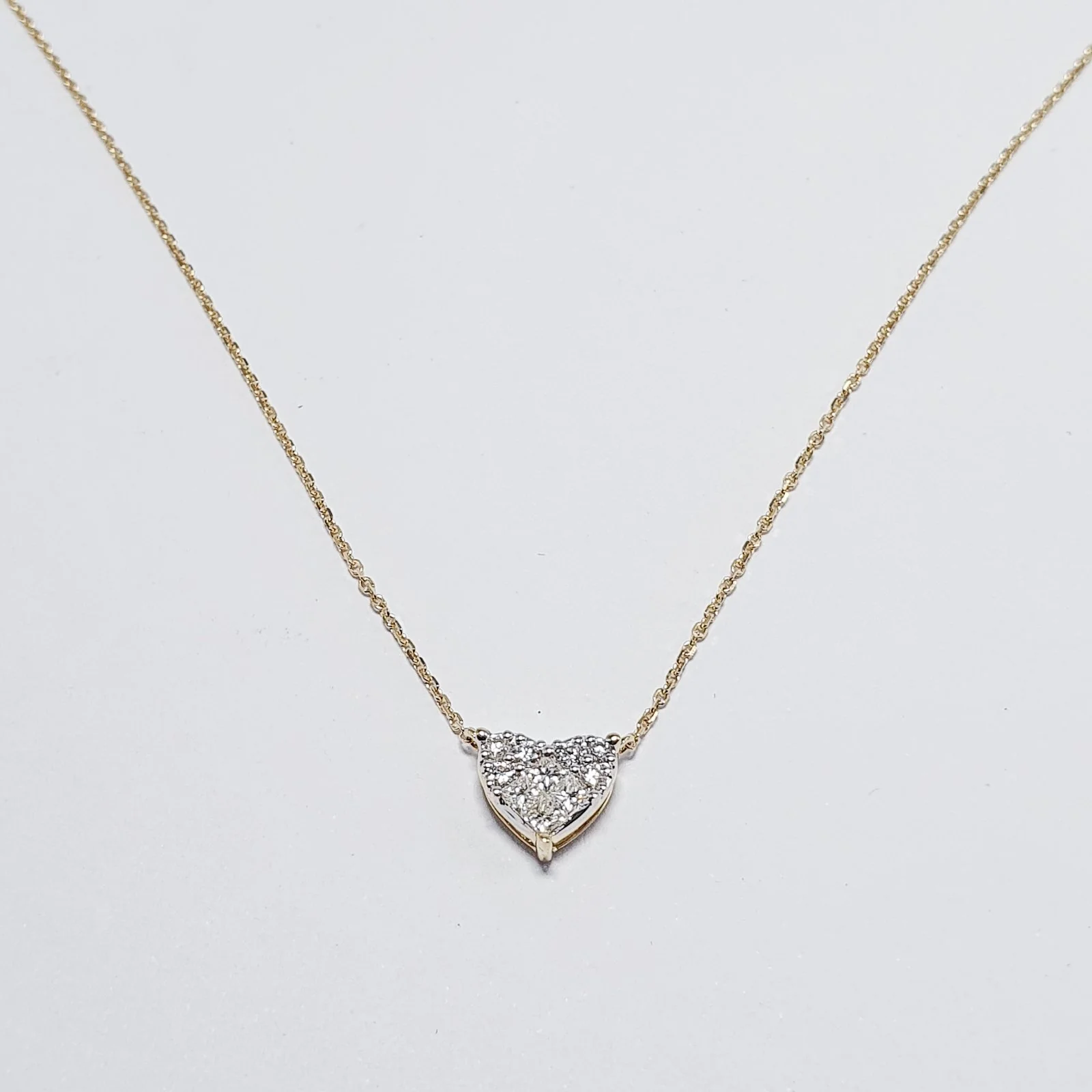 .25ctw Heart Diamond Sweetheart Necklace 14K White/Yellow Gold - Image 3