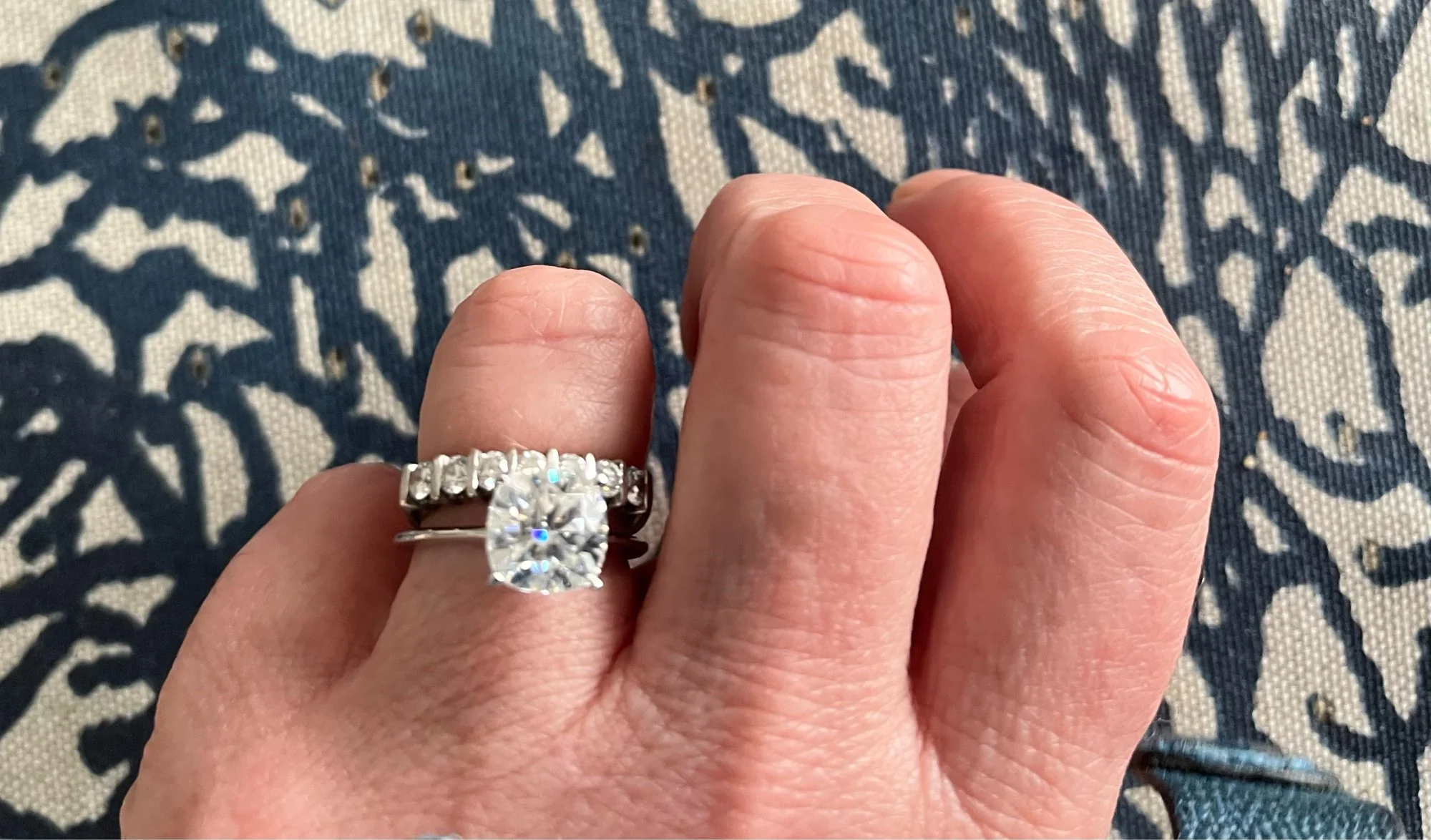Cushion Cut Moissanite Engagement Ring 925 Sterling Silver - Image 10