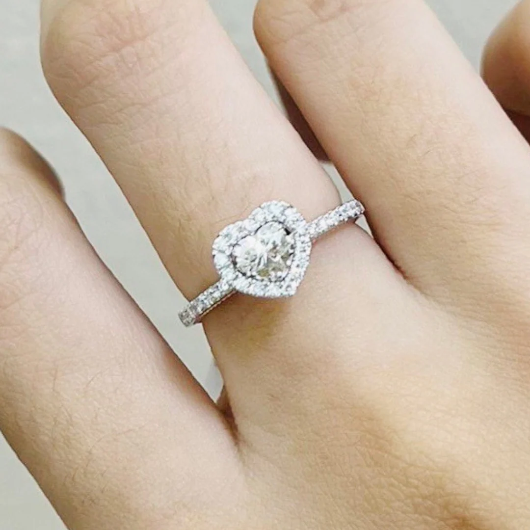 .40ctw Heart Diamond Engagement Ring 14K White Gold - Image 2