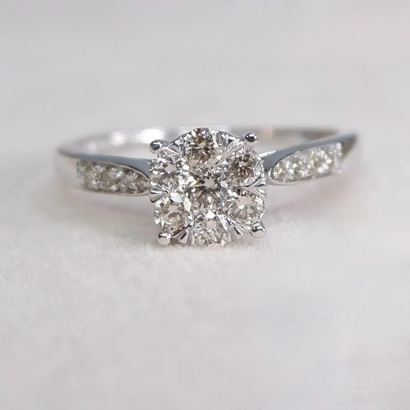 .50ctw Diamond Engagement Ring 18K White Gold - Image 3