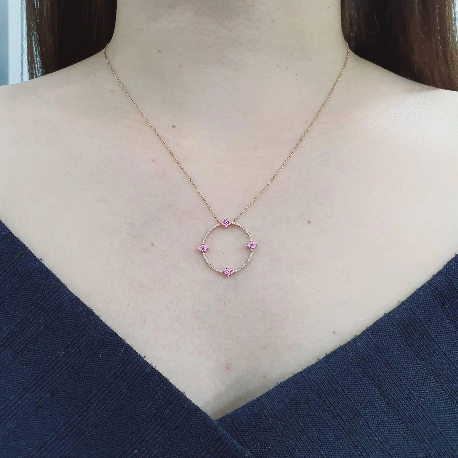 .51ctw Diamond Round Necklace 14K Gold - Image 2