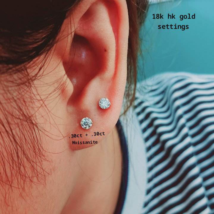 .60 CTW Moissanite Stud Earrings - Image 2