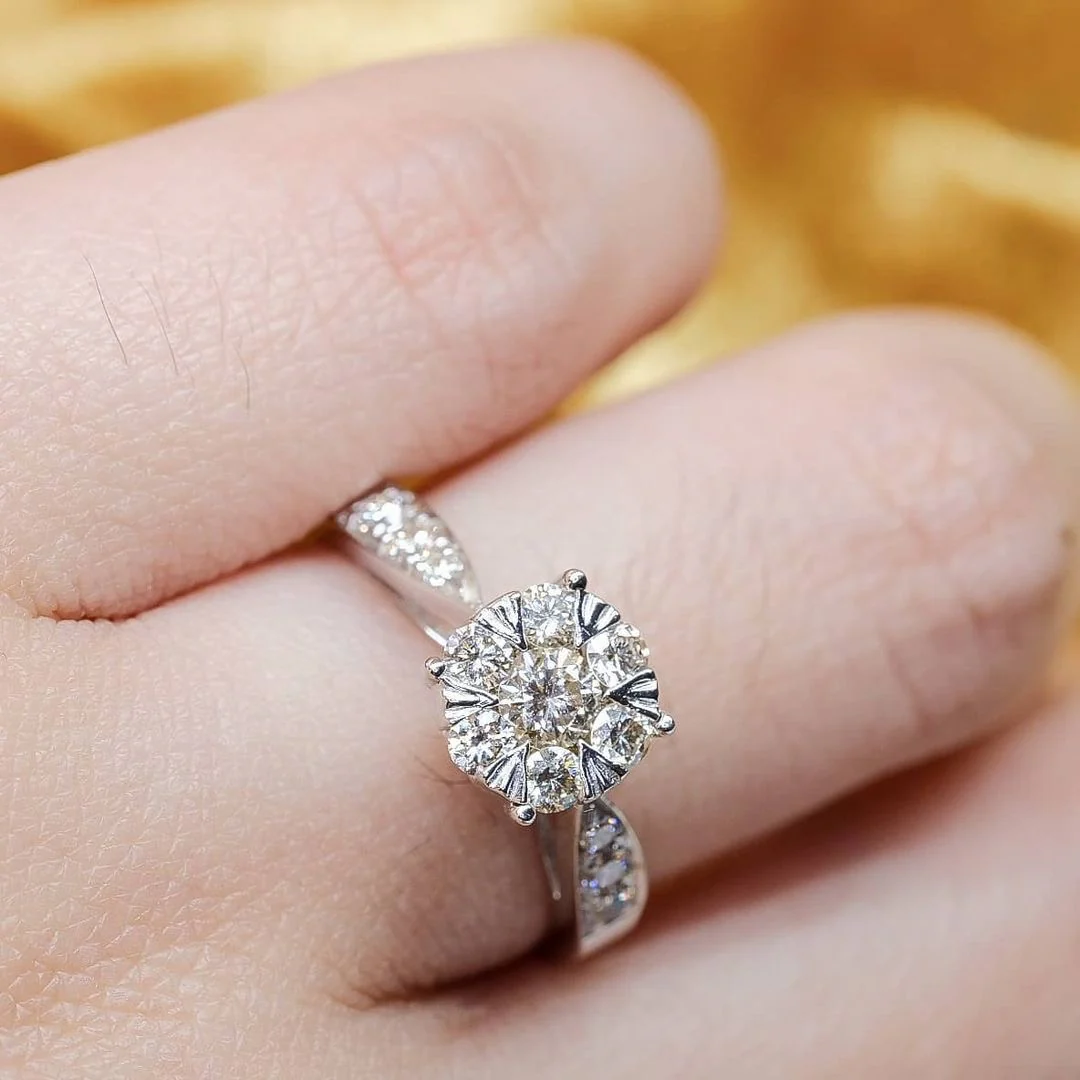 .66ctw Diamond Engagement Ring 18K White Gold - Image 3