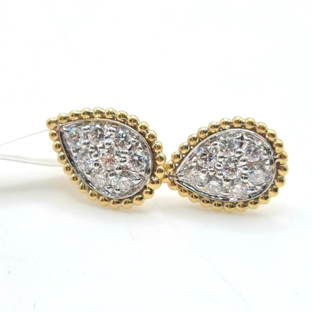 .80 CT Pear Diamond Earrings 18K Yellow Gold - Image 2