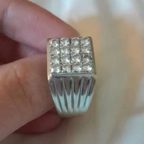 .80ctw Square Diamond Men's Ring 14K - Image 2