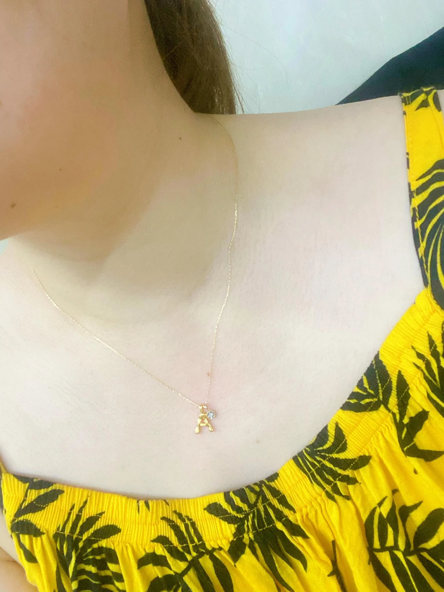 A-Z Bamboo Letter Pendant 18K Gold - Image 7