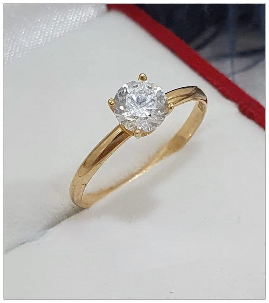 Amore 18K Engagement Ring Concave Band, Ladies Ring - Image 2
