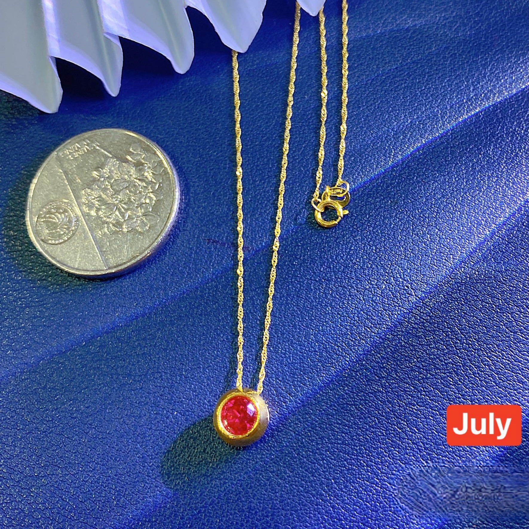 Birthstone Stud Necklace 18K - Image 3