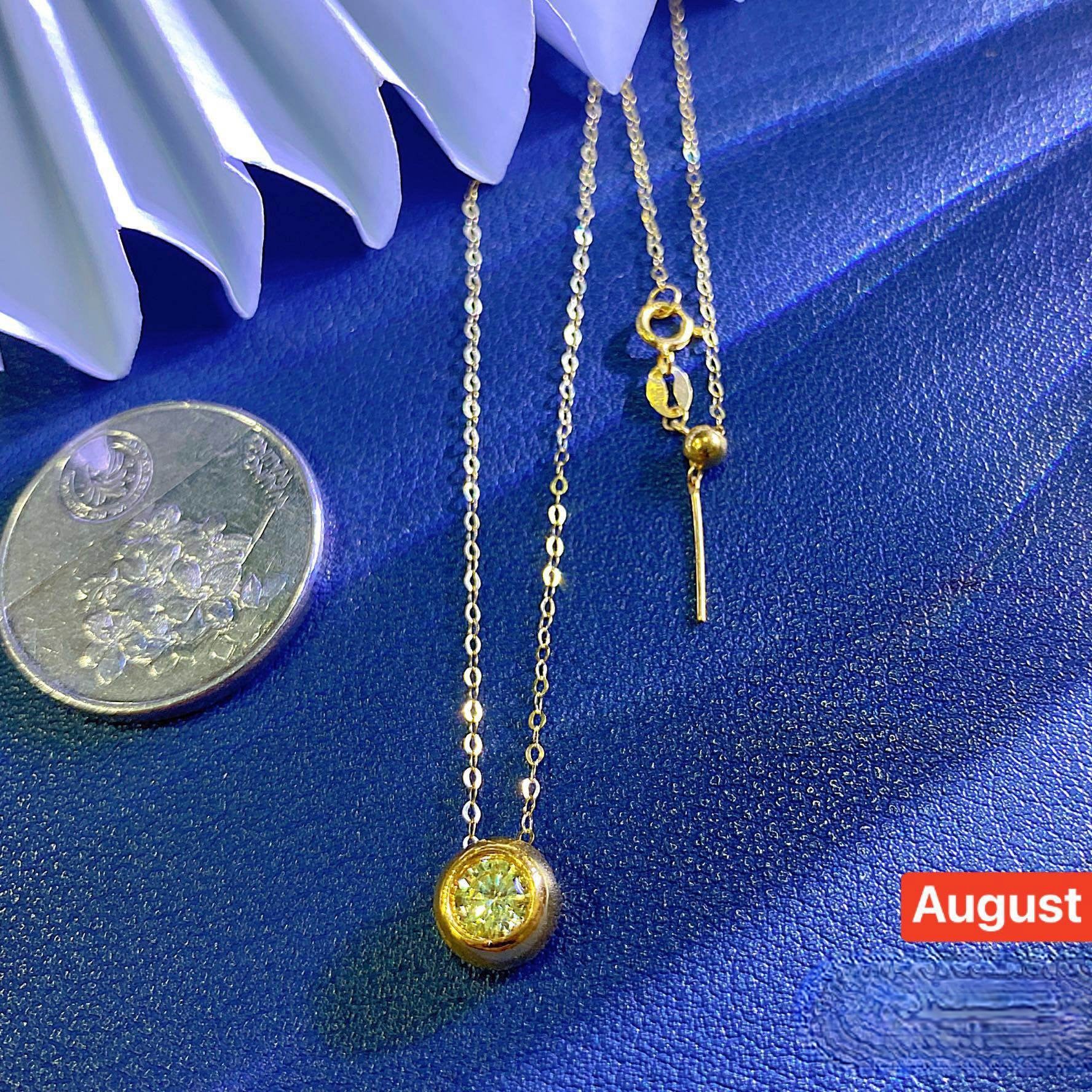 Birthstone Stud Necklace 18K - Image 5