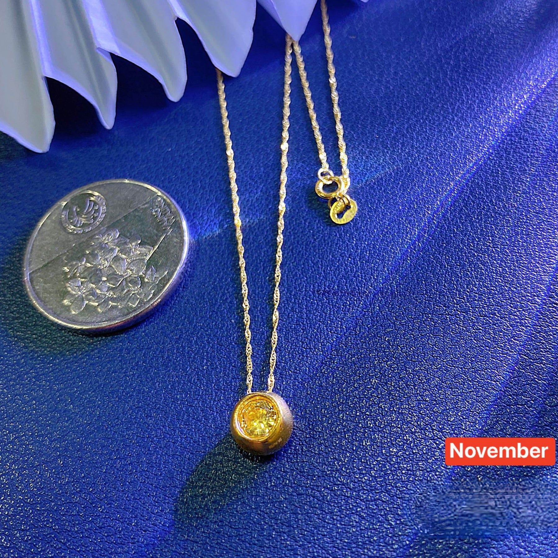 Birthstone Stud Necklace 18K - Image 8