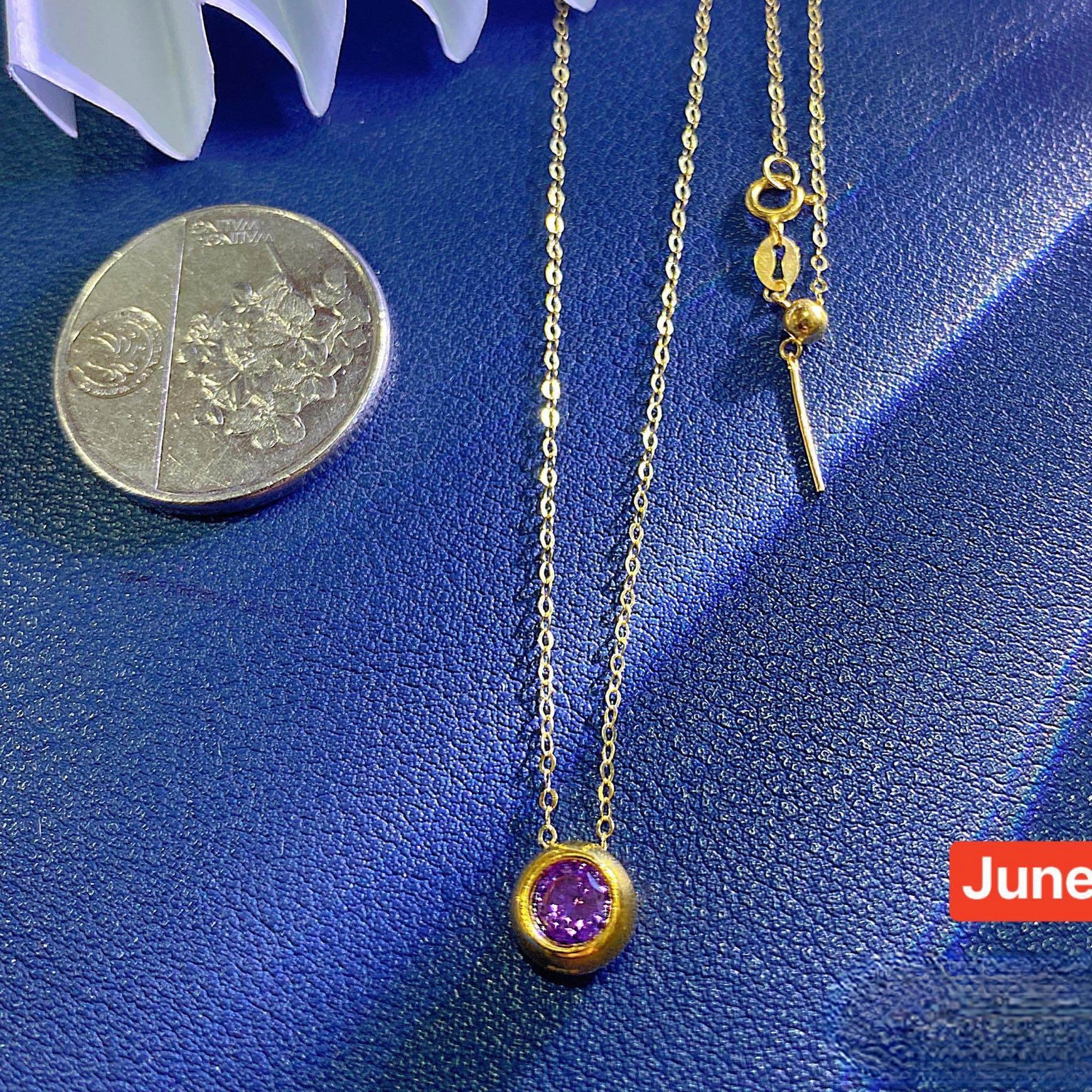 Birthstone Stud Necklace 18K - Image 9
