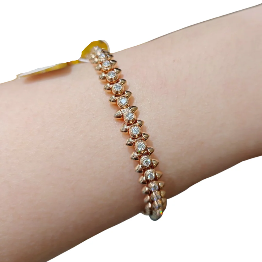 3.5CT Clash Diamond Bangle 18K Gold - Image 11