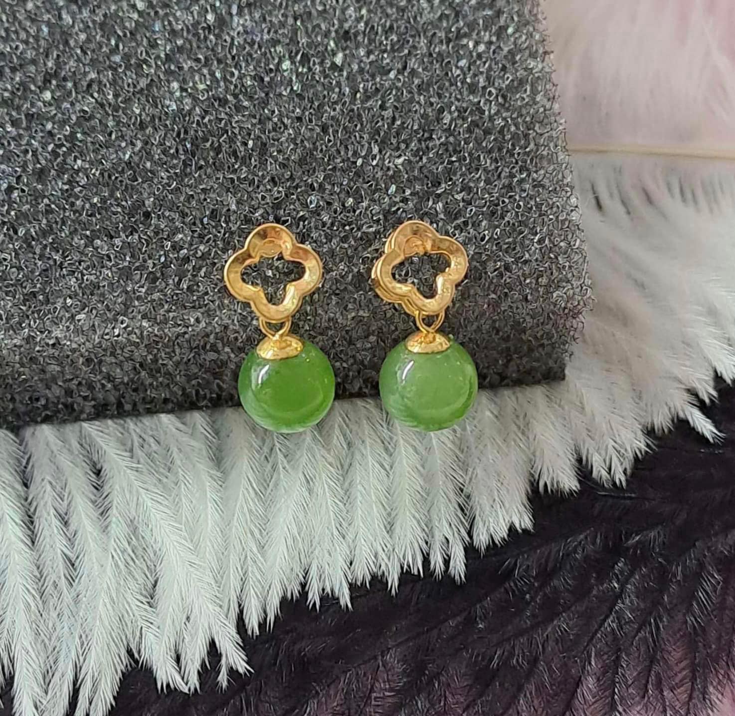 Clover South Sea Pearl Dangling Earrings 18K - Image 4