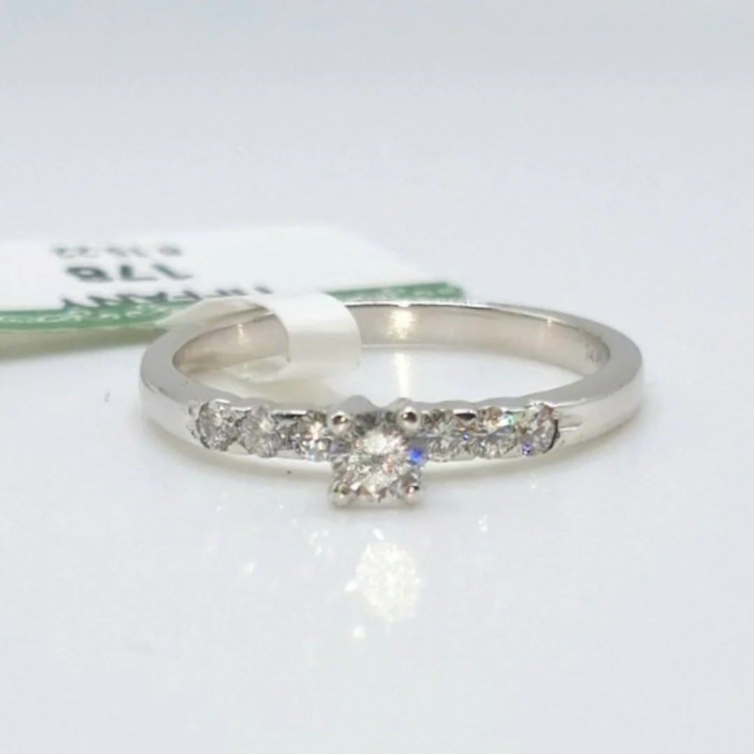 CRYSTAL .28ctw Diamond Engagement Ring 14K White Gold