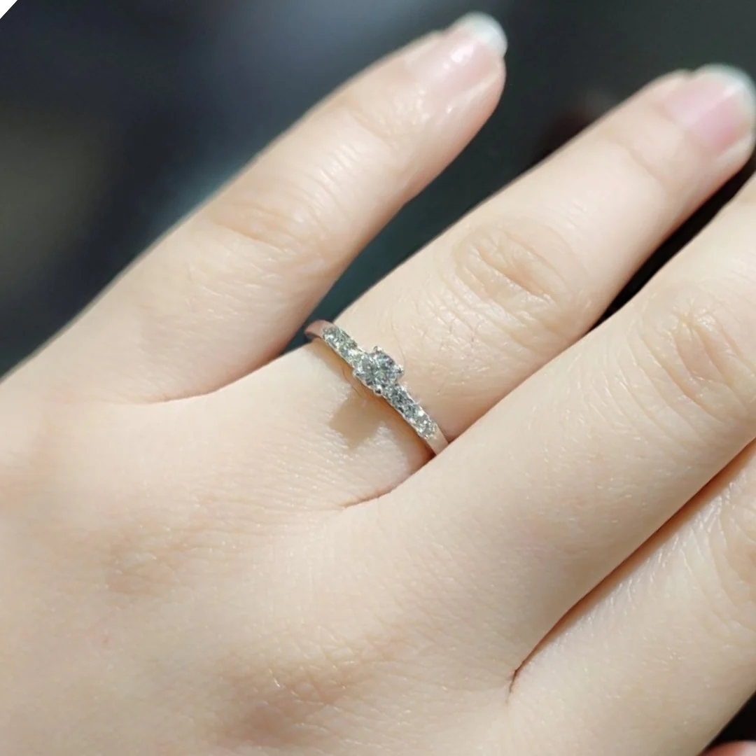 CRYSTAL .28ctw Diamond Engagement Ring 14K White Gold - Image 2