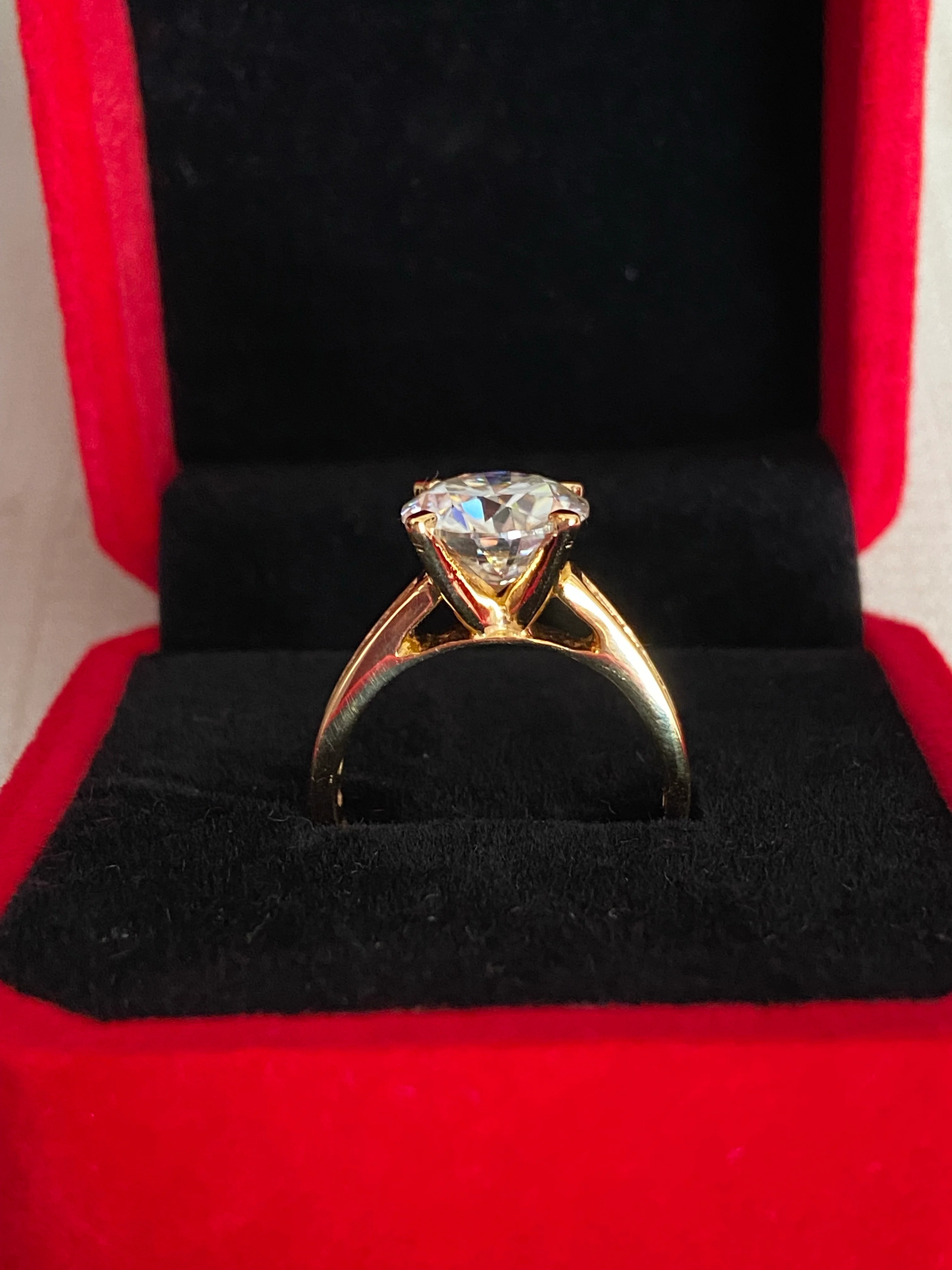 Cassandra Moissanite Engagement Ring in 18K Yellow Gold - Image 5