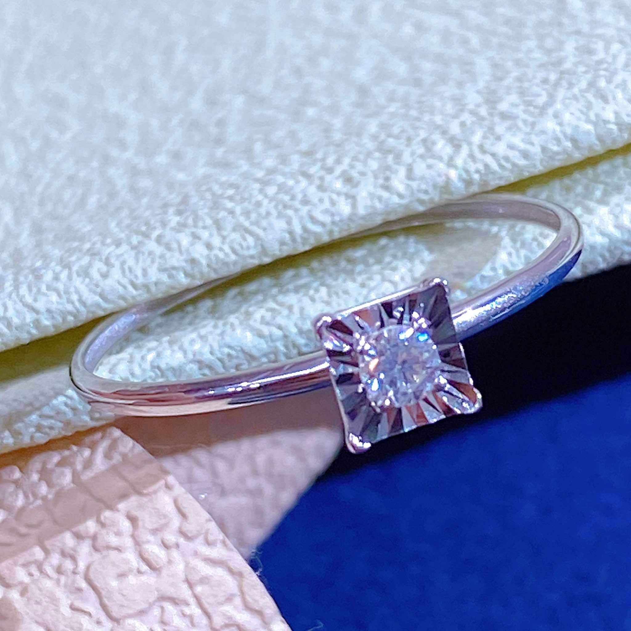 .10 CT Diamond Engagement Ring Illusion Setting 14K White Gold - Image 2