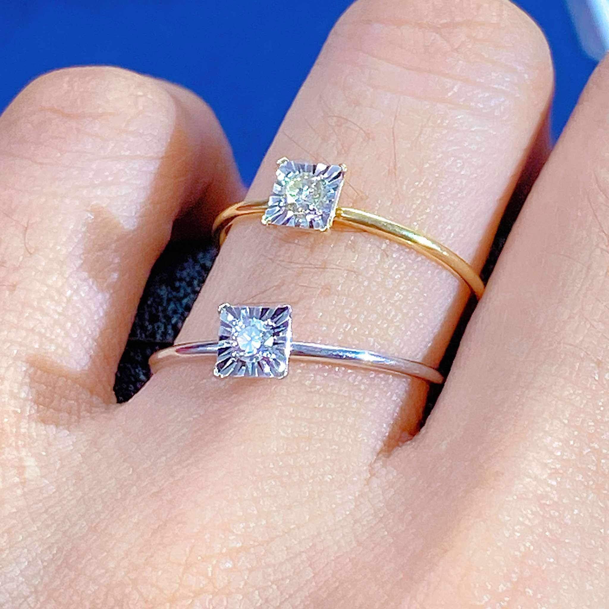 .10 CT Diamond Engagement Ring Illusion Setting 14K White Gold - Image 3