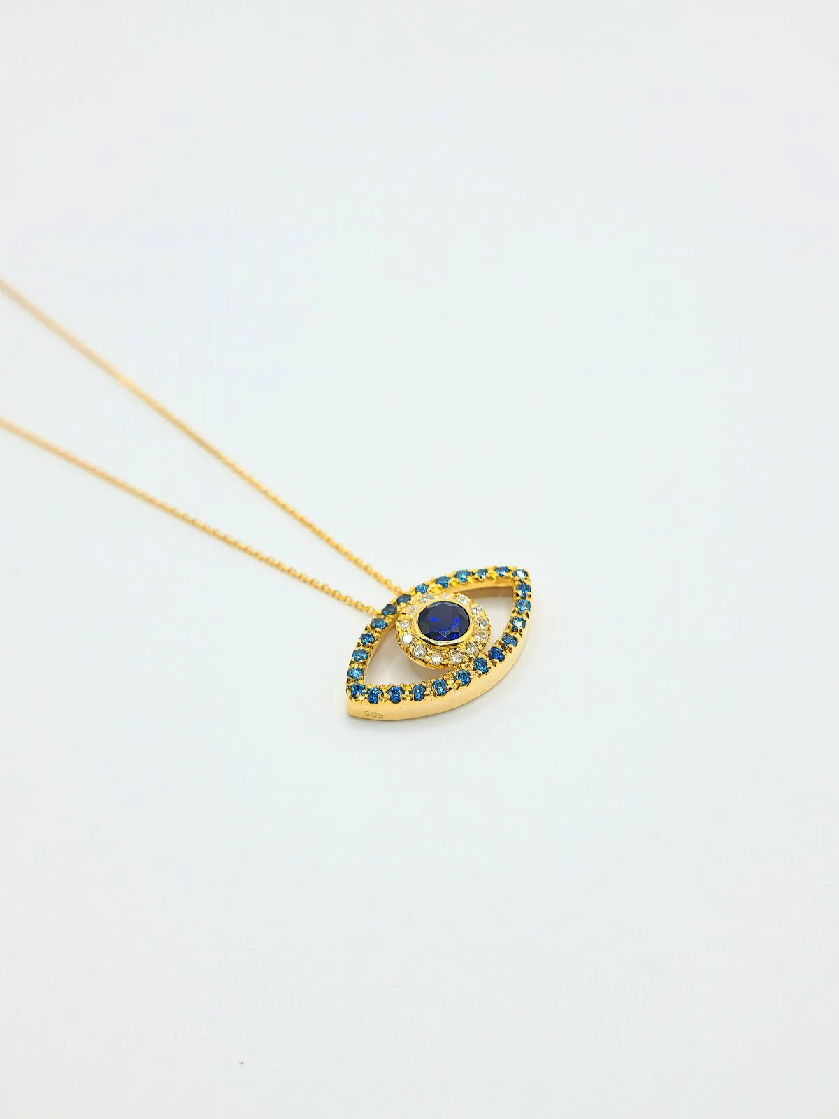 Evil Eye Diamond Necklace 14K - Image 2