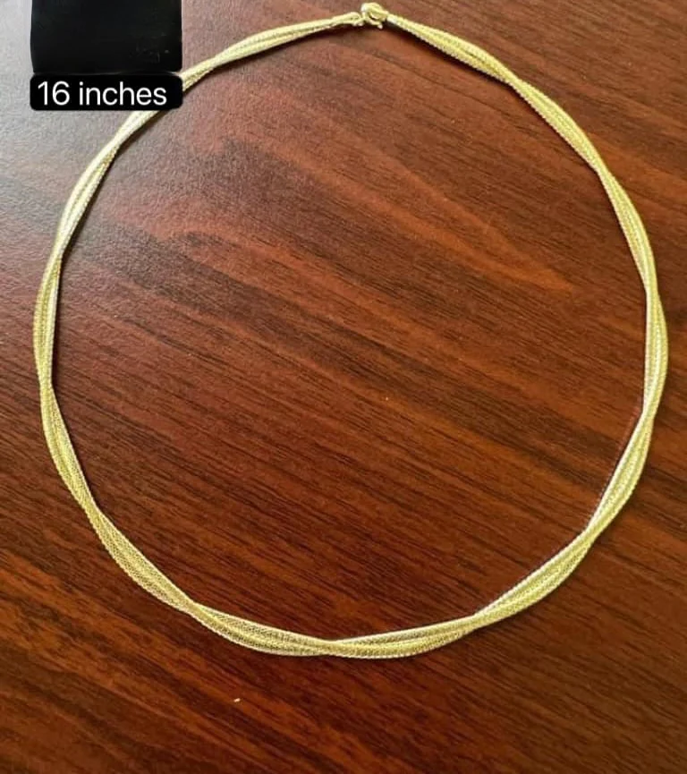 Double Strand Choker Necklace 18K Gold - Image 6