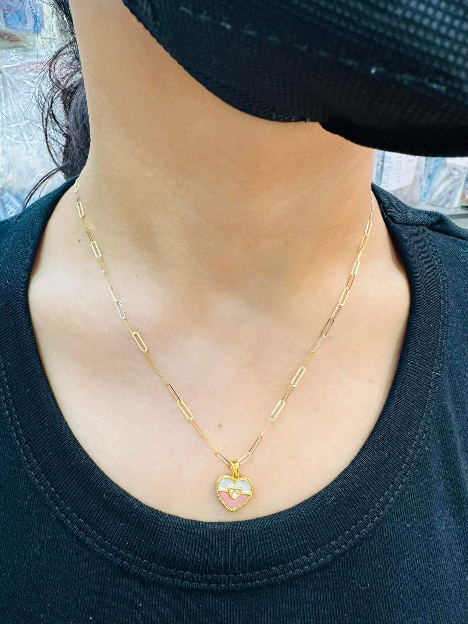 Pink Heart Diamond Women’s Necklace 18K Gold - Image 3