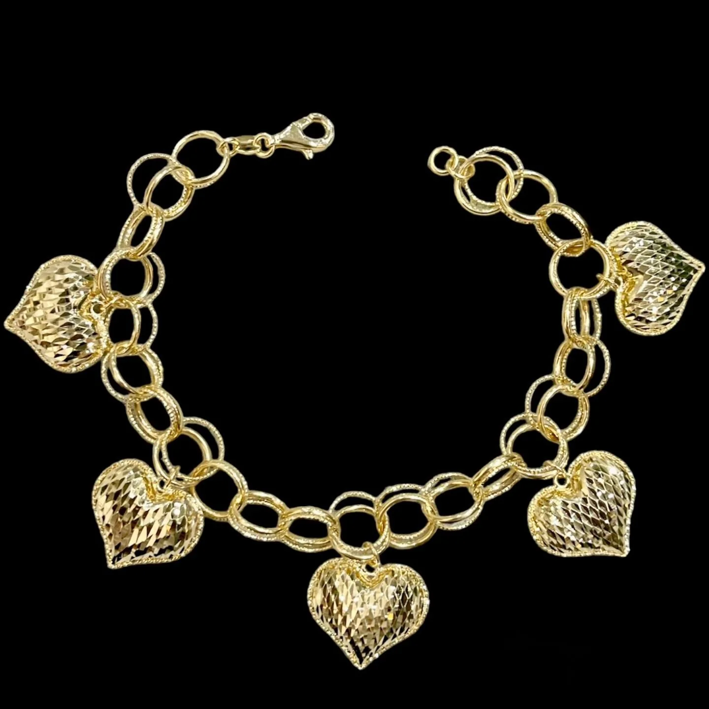 Heart Charm Bracelet 18K Gold - Image 2