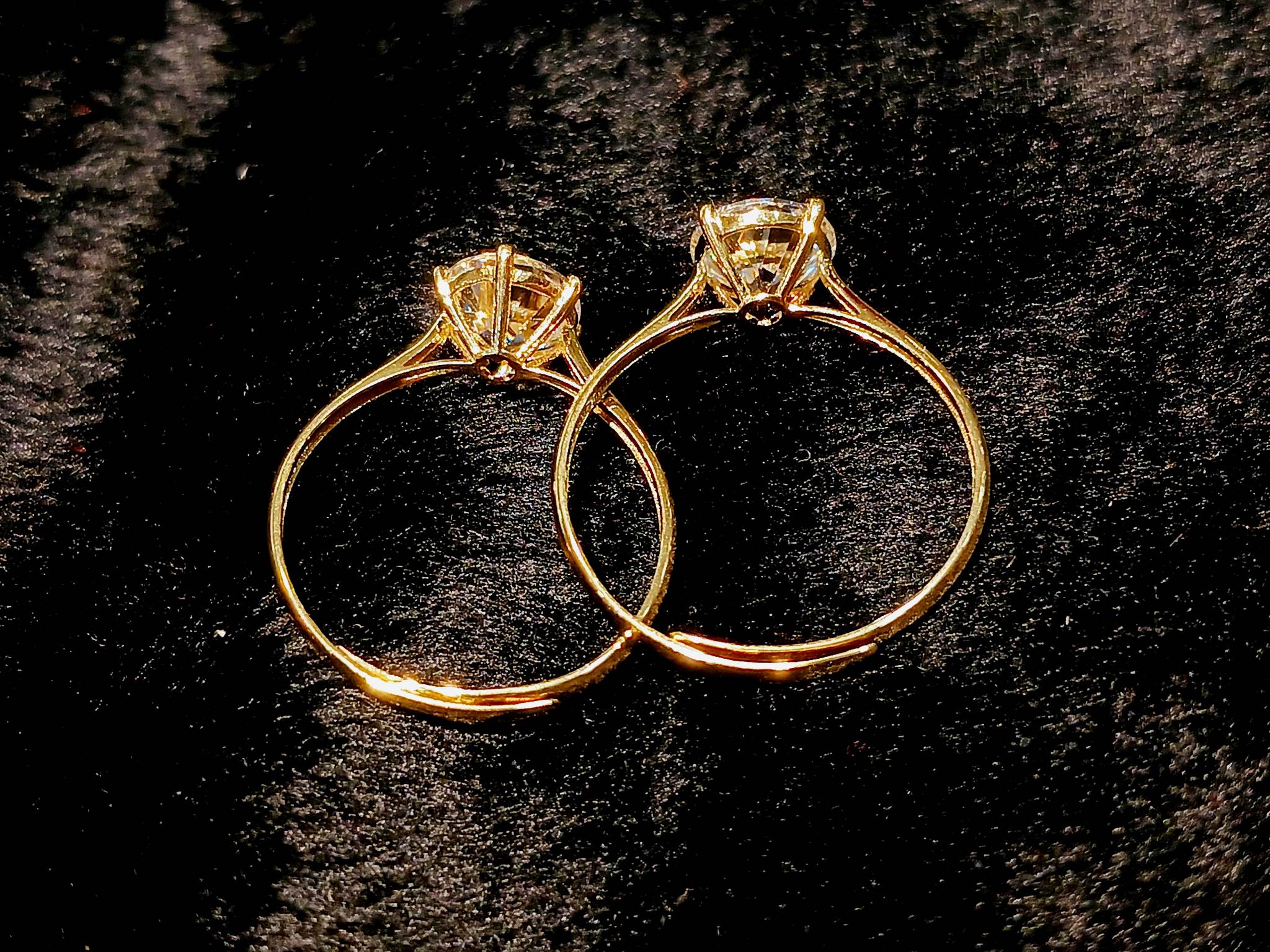 Heather 1 CT Moissanite Engagement Ring Adjustable 18K Yellow Gold - Image 2