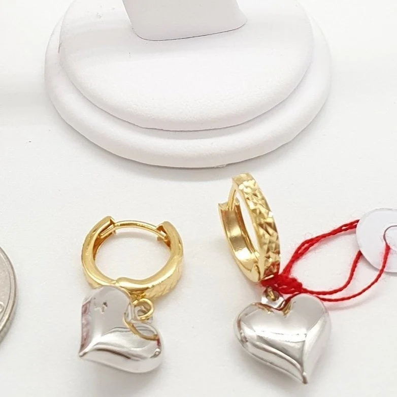 Dangling White Heart Earrings - Image 3