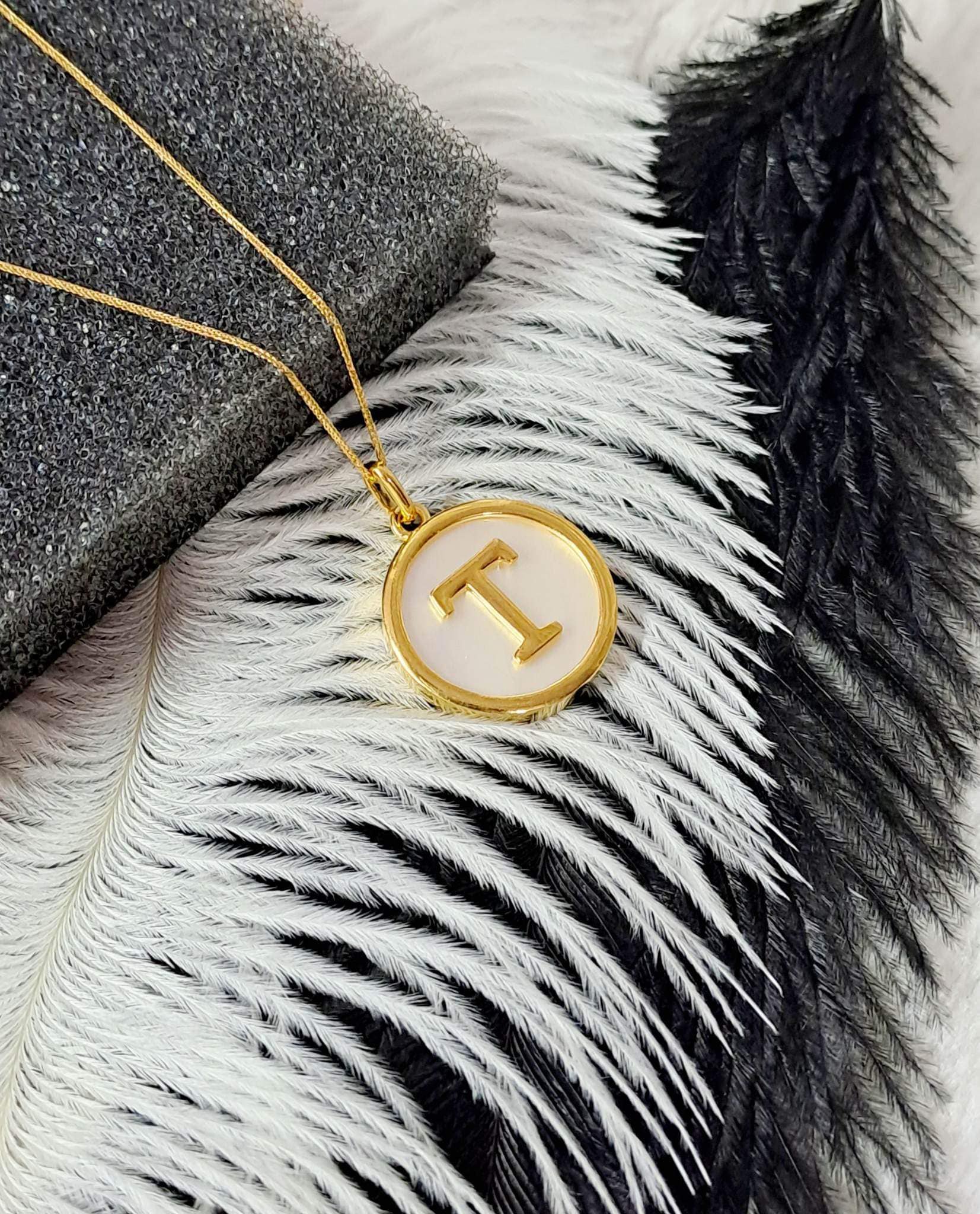 Letter Mother of Pearl Pendant Necklace For Women - Image 11