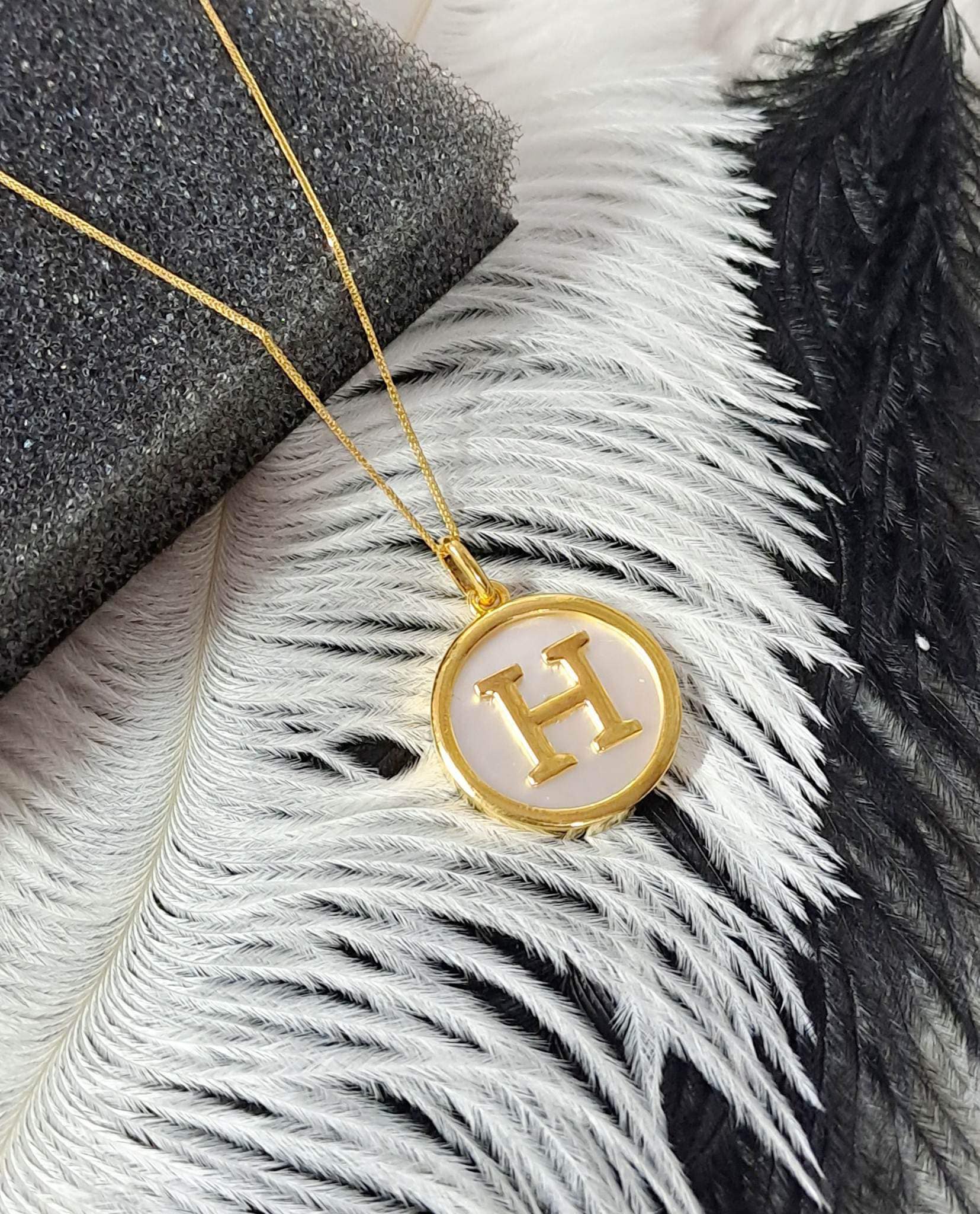 Letter Mother of Pearl Pendant Necklace For Women - Image 12