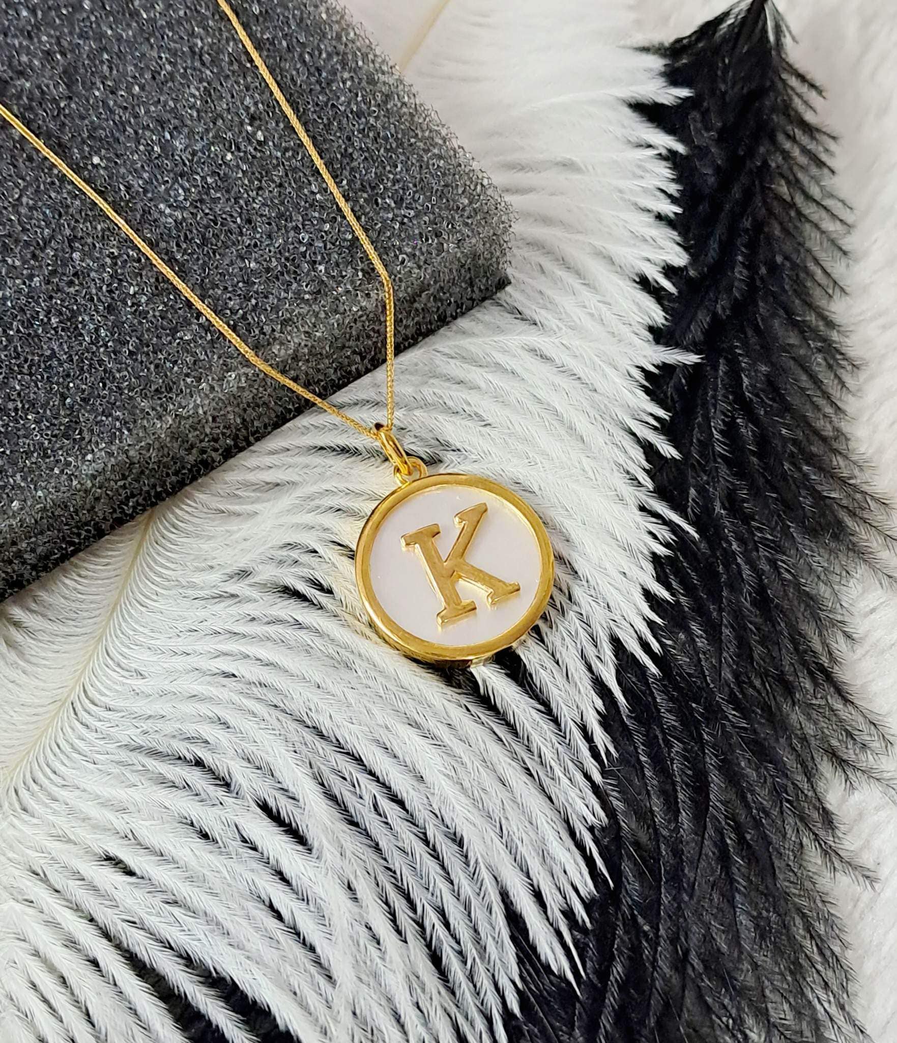 Letter Mother of Pearl Pendant Necklace For Women - Image 15