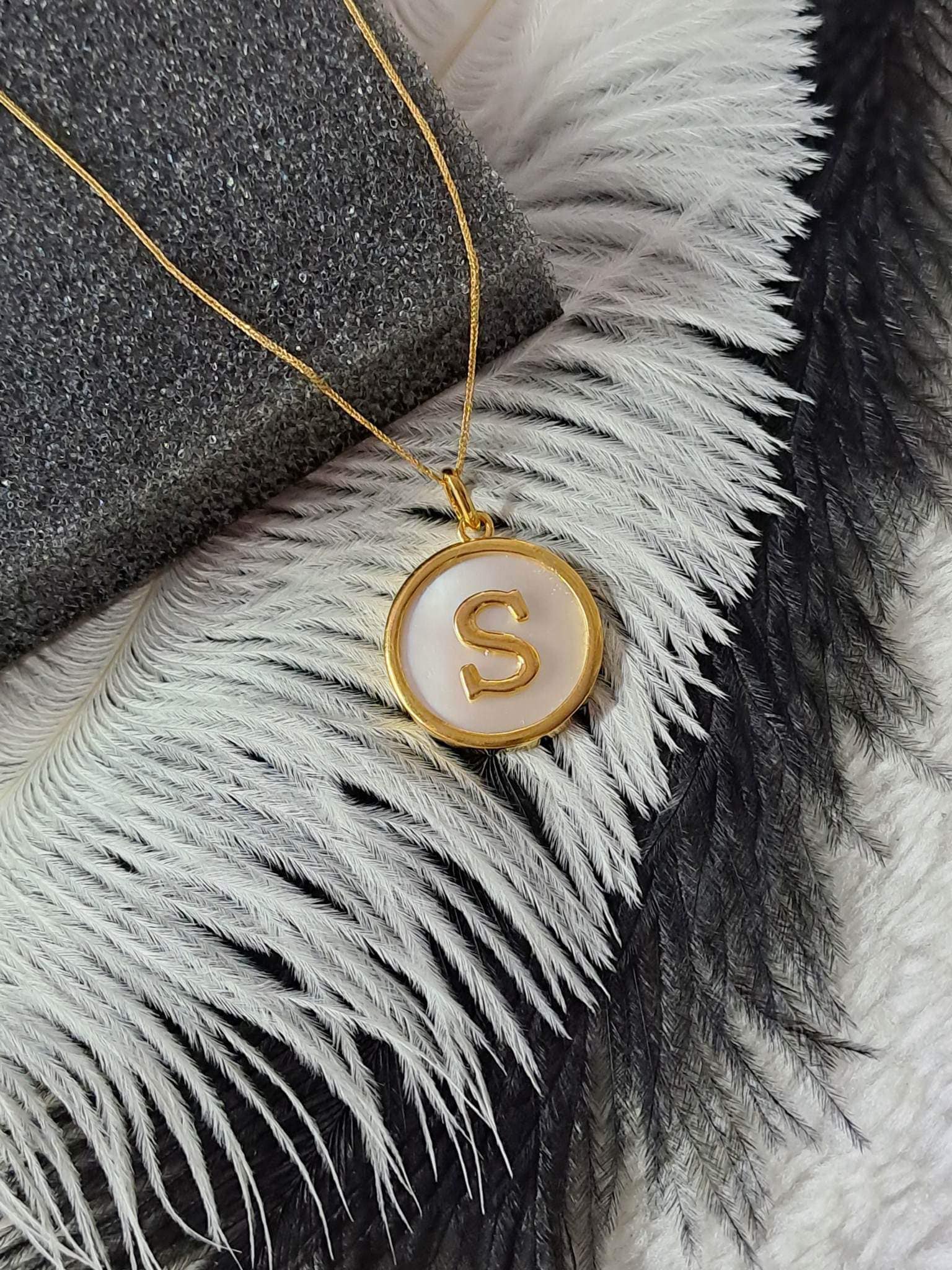 Letter Mother of Pearl Pendant Necklace For Women - Image 16