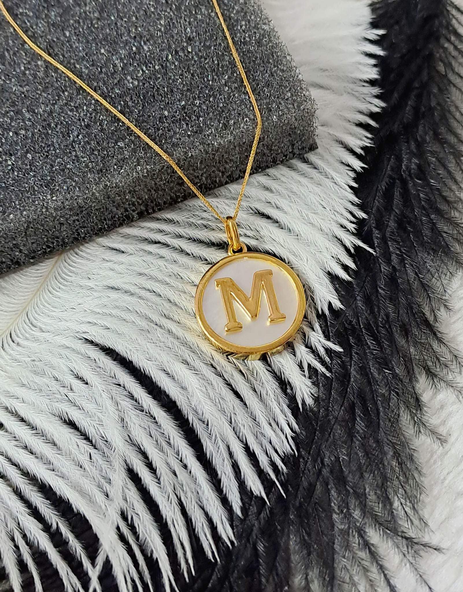 Letter Mother of Pearl Pendant Necklace For Women - Image 18