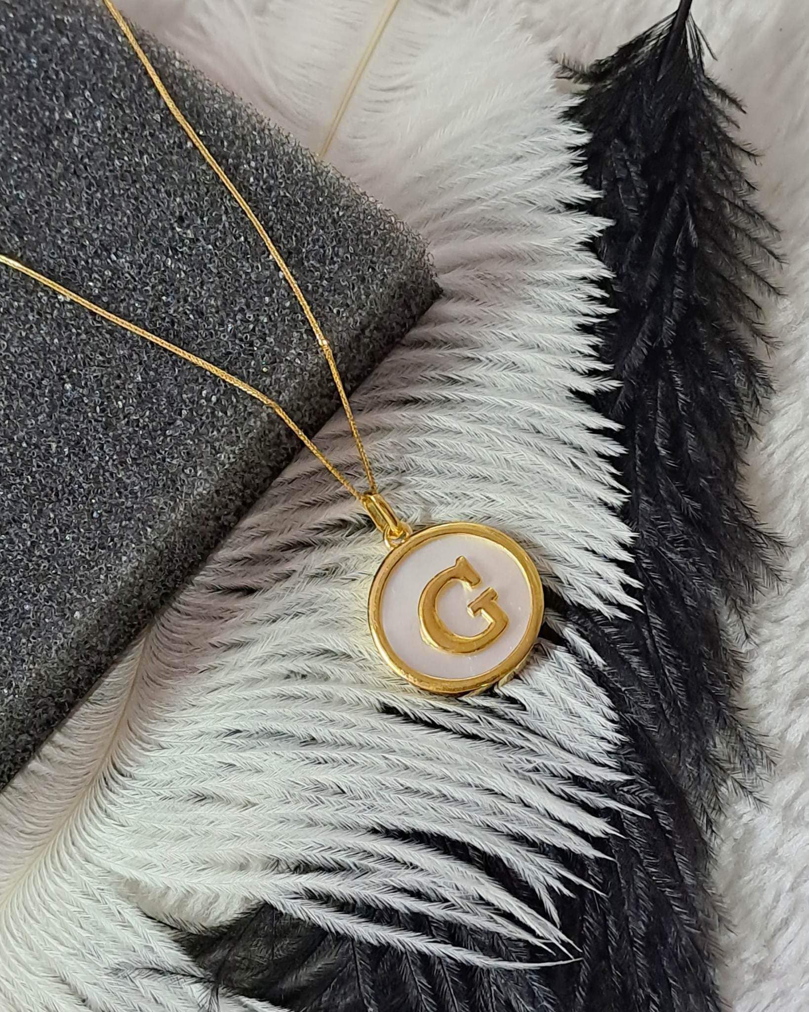 Letter Mother of Pearl Pendant Necklace For Women - Image 19