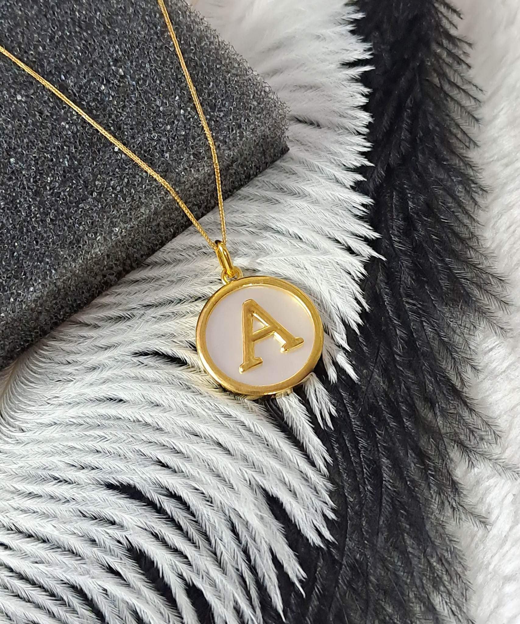 Letter Mother of Pearl Pendant Necklace For Women - Image 20